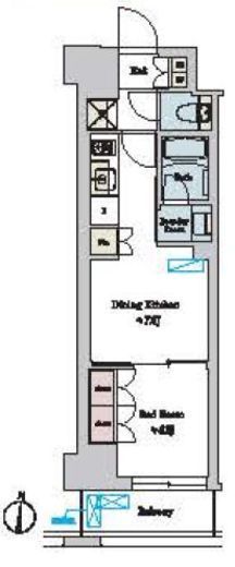 1DKの間取りの画像