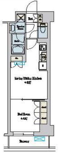 1LDKの間取りの画像