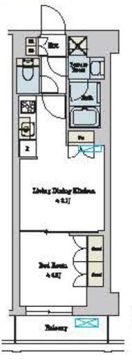 1LDKの間取りの画像