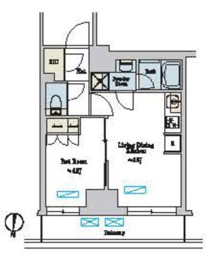 1LDKの間取りの画像