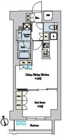 1LDKの間取りの画像