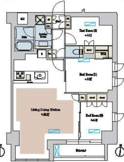 2LDKの間取りの画像